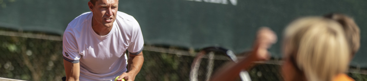 Tennis kinderen les van leraar